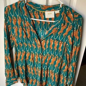 Maev Whimsy Turquoise Buttondown